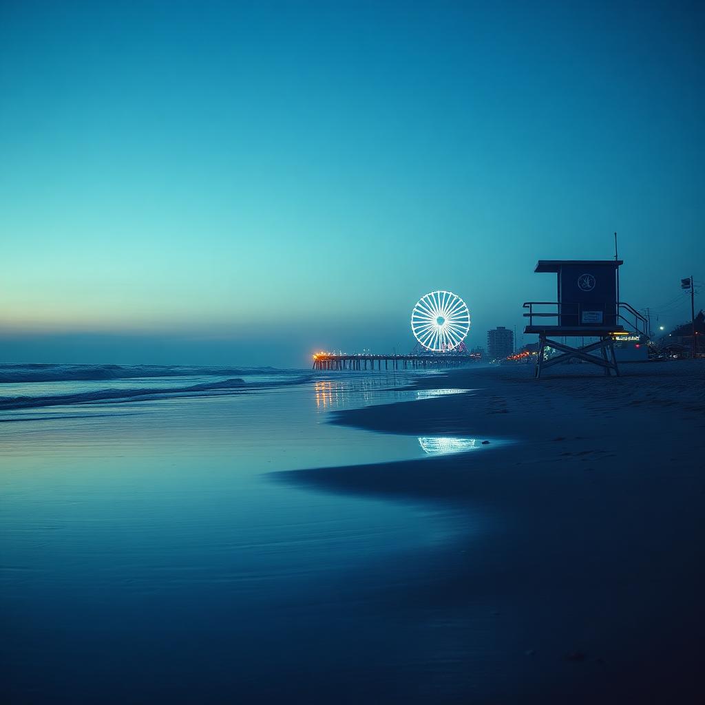 Los Angeles shoreline at blue hour
